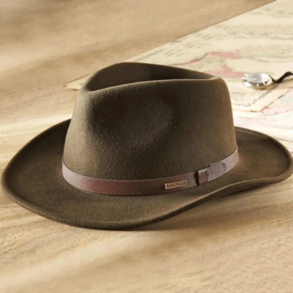 Pendleton Olive Wool Hat with Brown Band - Picture 2 of 10